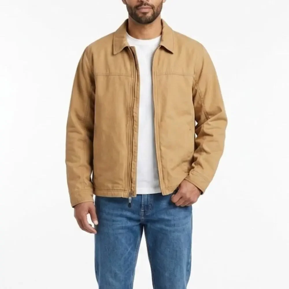 Vintage L.L Bean Tan Khaki Utility Jacket Barn Jacket Men's Large Gorpcore